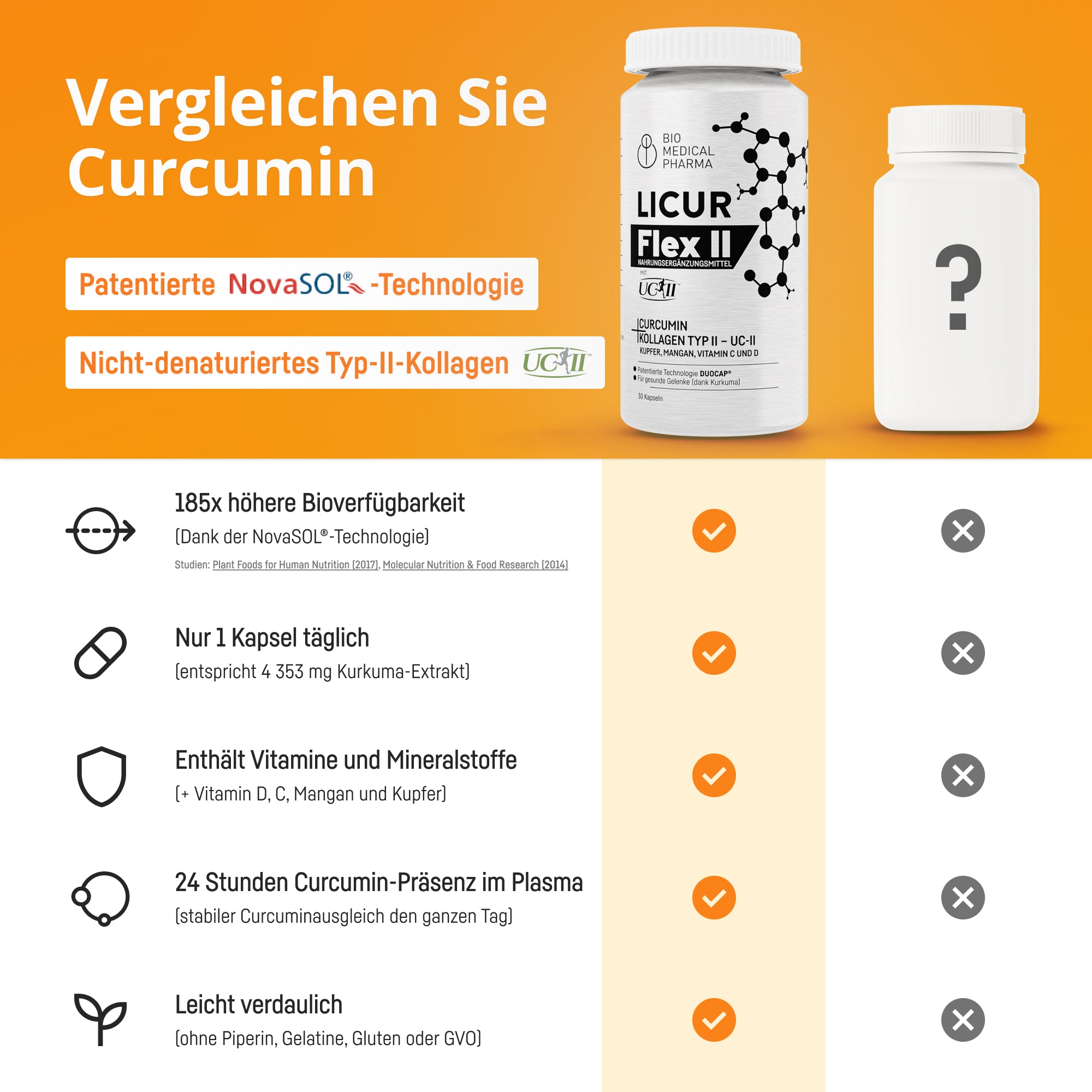 Bio Medical Pharma Curcumin Capsules with Collagen – Licur Flex II