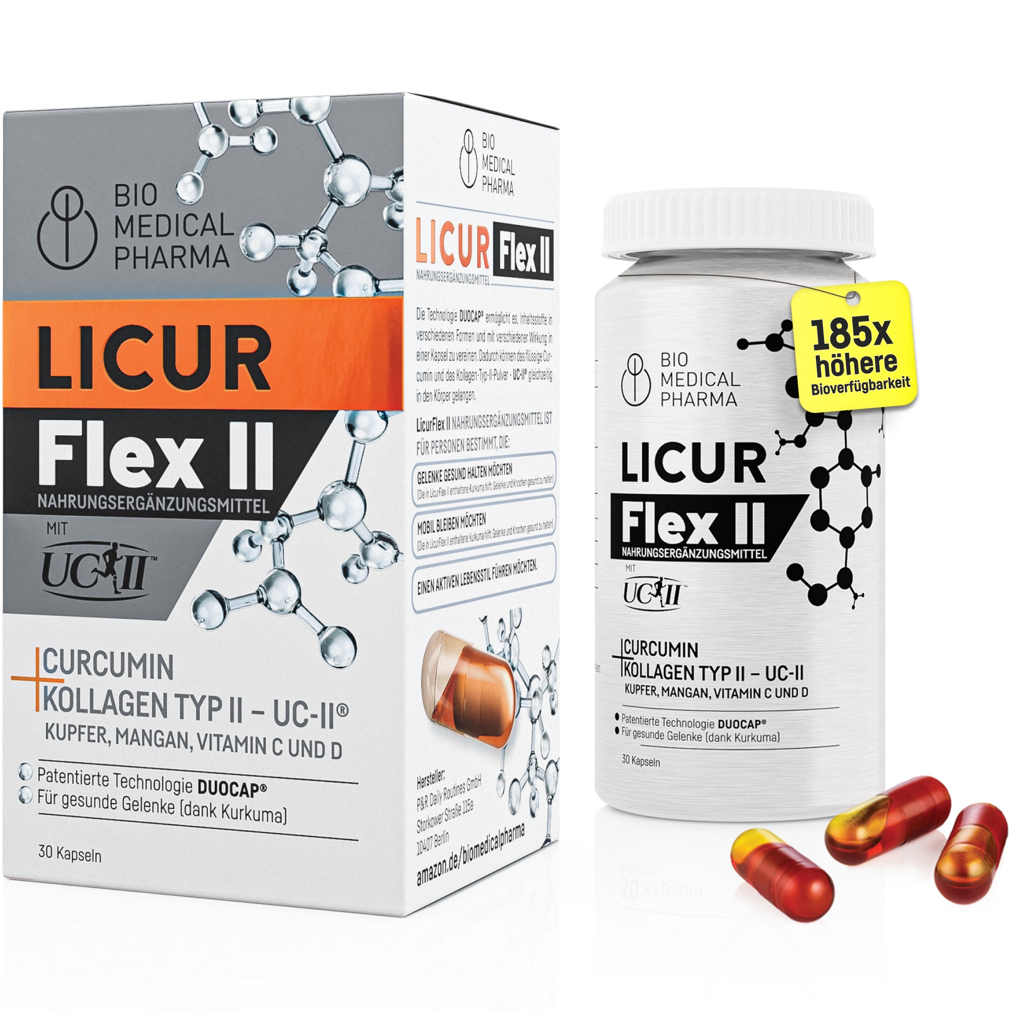 Bio Medical Pharma Curcumin Capsules with Collagen – Licur Flex II