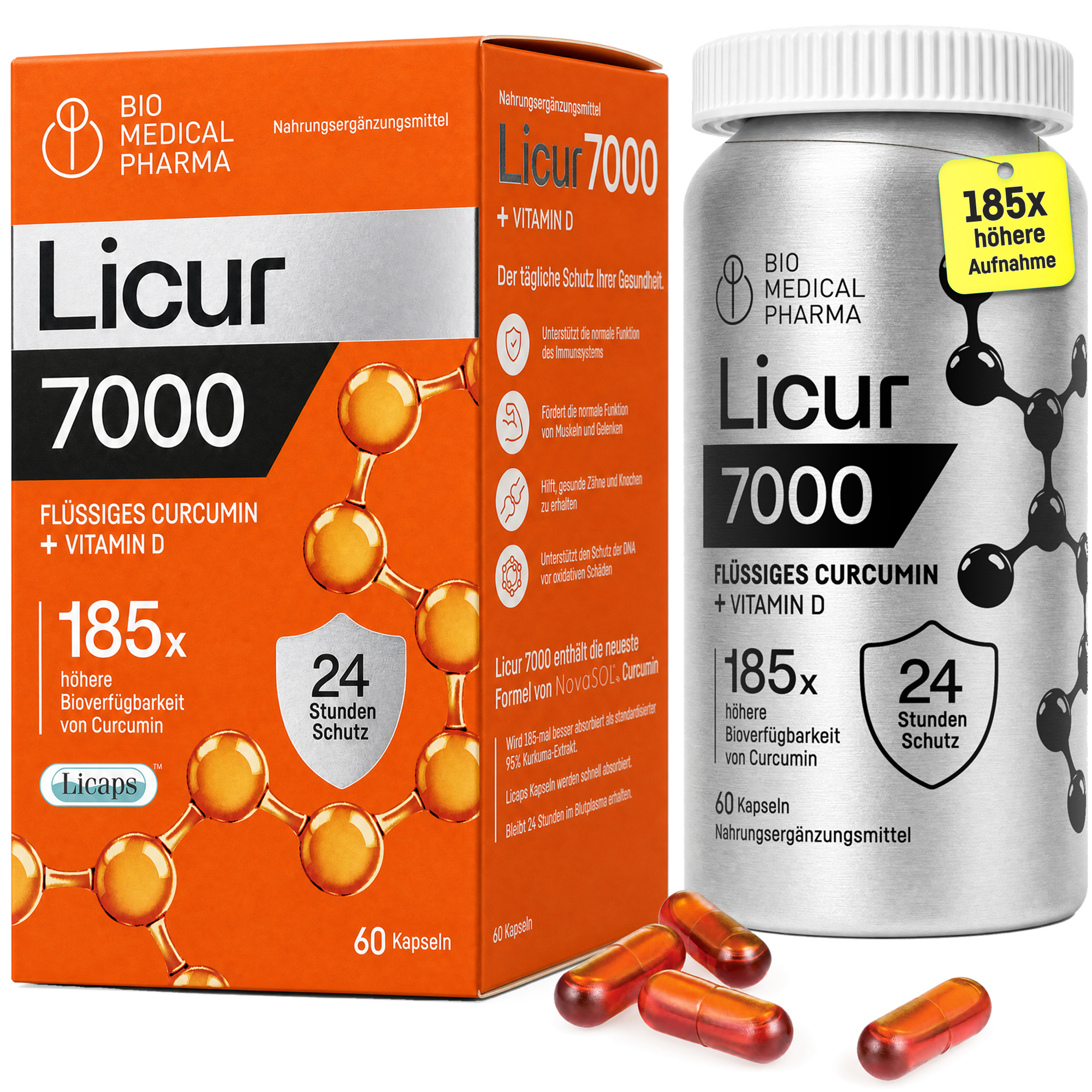 Bio Medical Pharma Curcumin Capsules with Vitamin D – Licur 7000