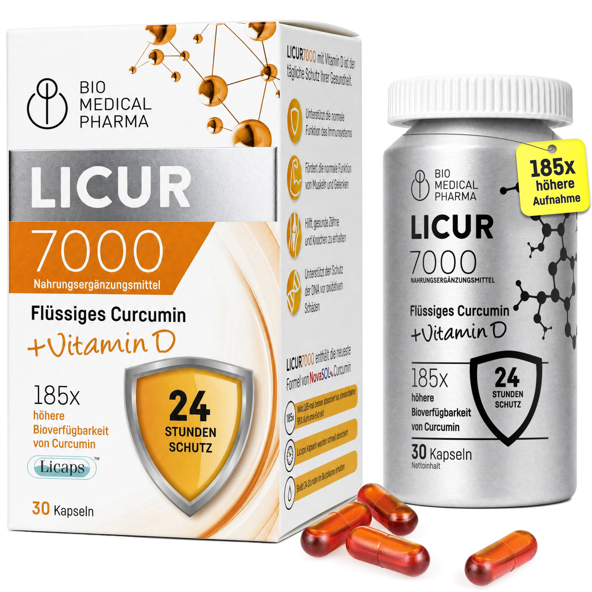 Bio Medical Pharma Curcumin Capsules with Vitamin D – Licur 7000