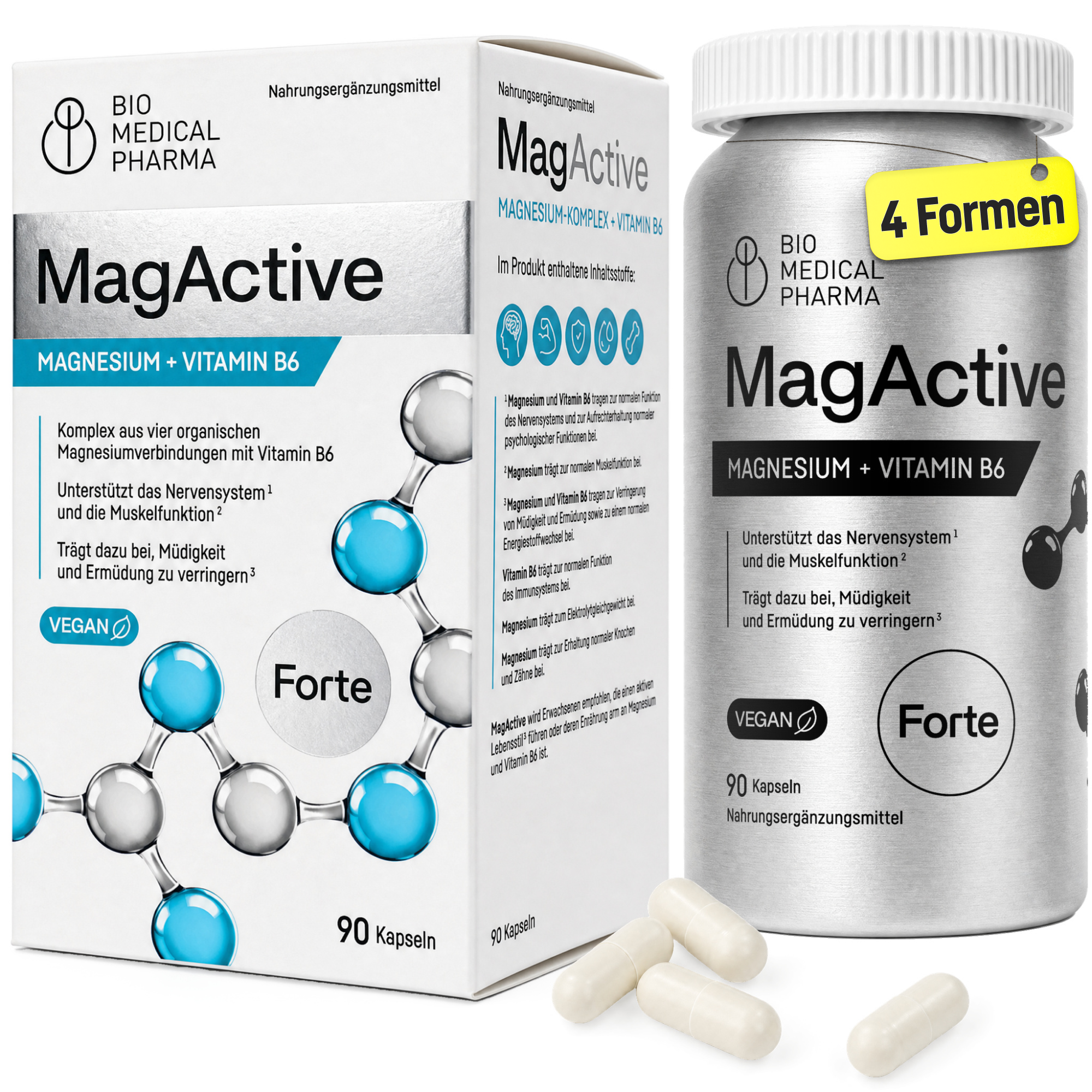 Bio Medical Pharma Magnesium Complex Capsules with Vitamin B6 – MagActive