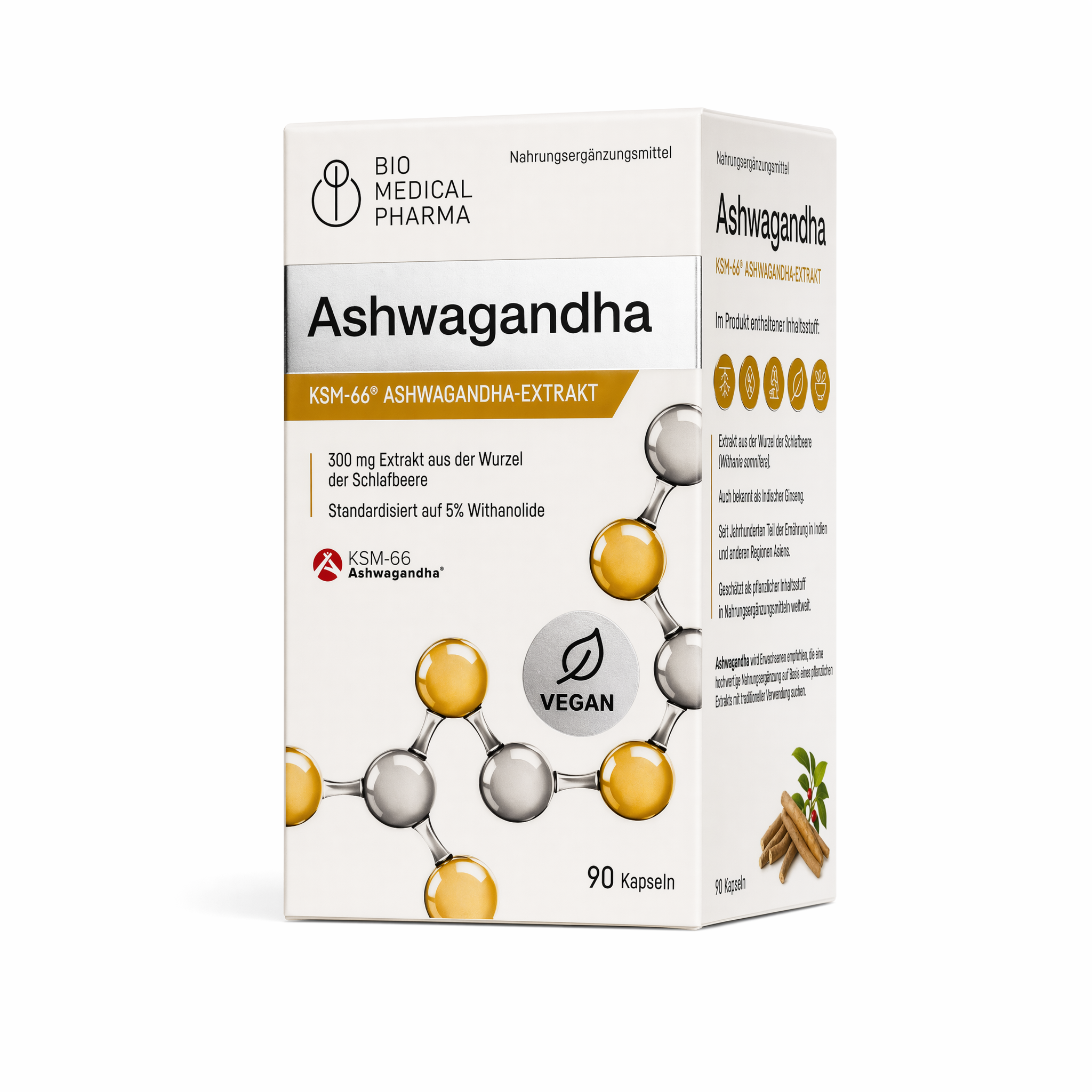 Bio Medical Pharma Ashwagandha KSM-66 Capsules – Root Extract & Withanolides