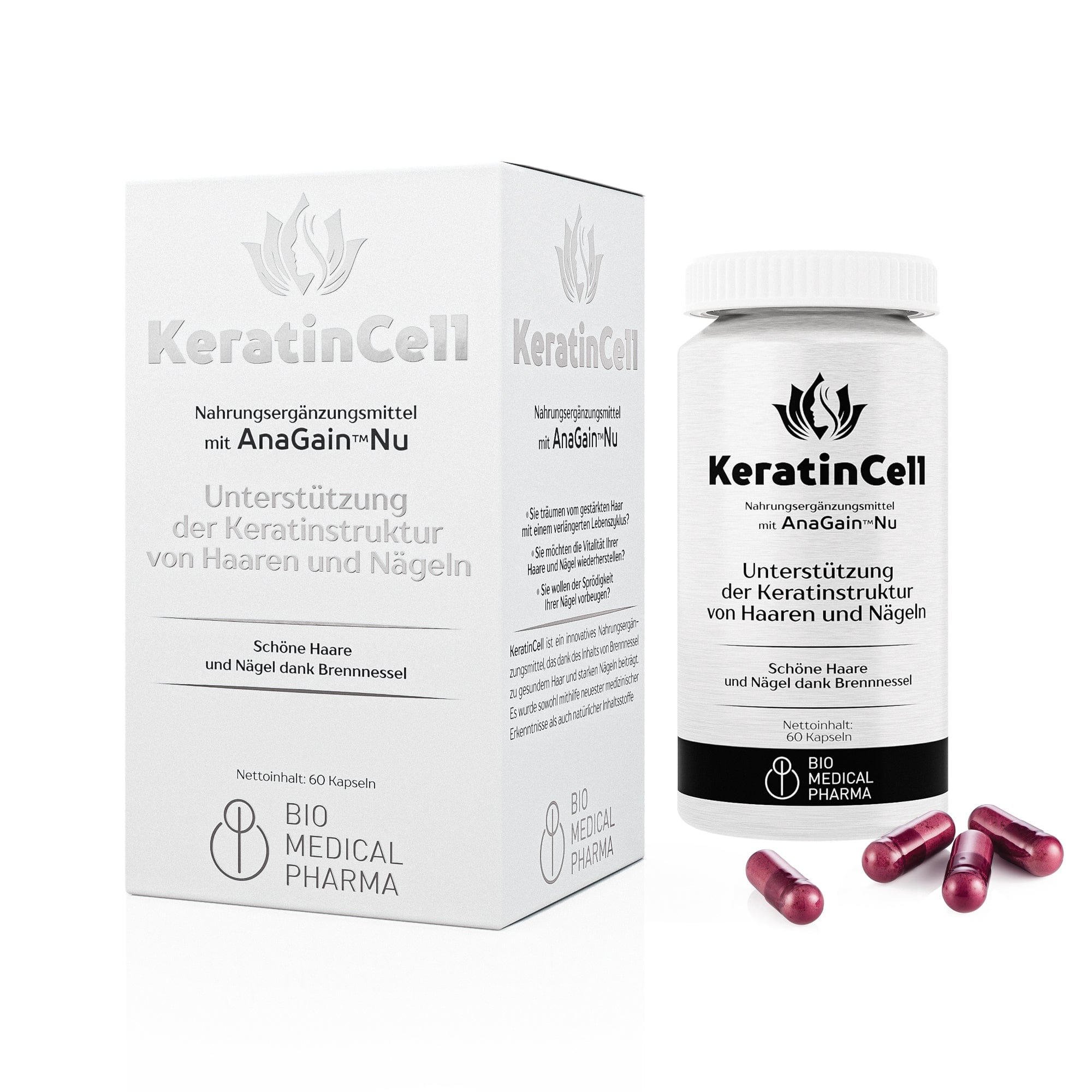 Bio Medical Pharma Biotin, MSM, AnaGain™ & Nettle for Hair & Nails – KeratinCell
