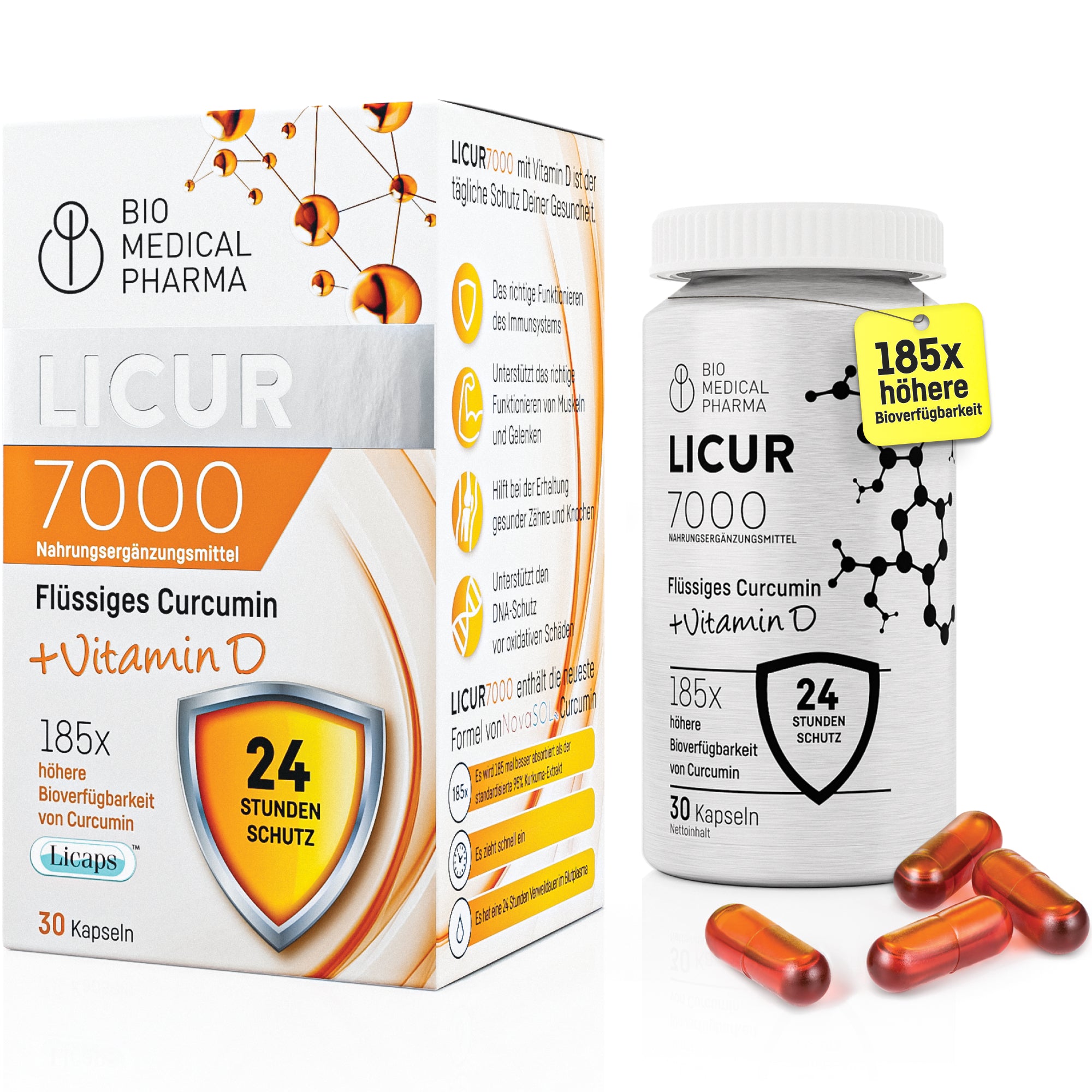 Bio Medical Pharma Curcumin Capsules with Vitamin D – Licur 7000