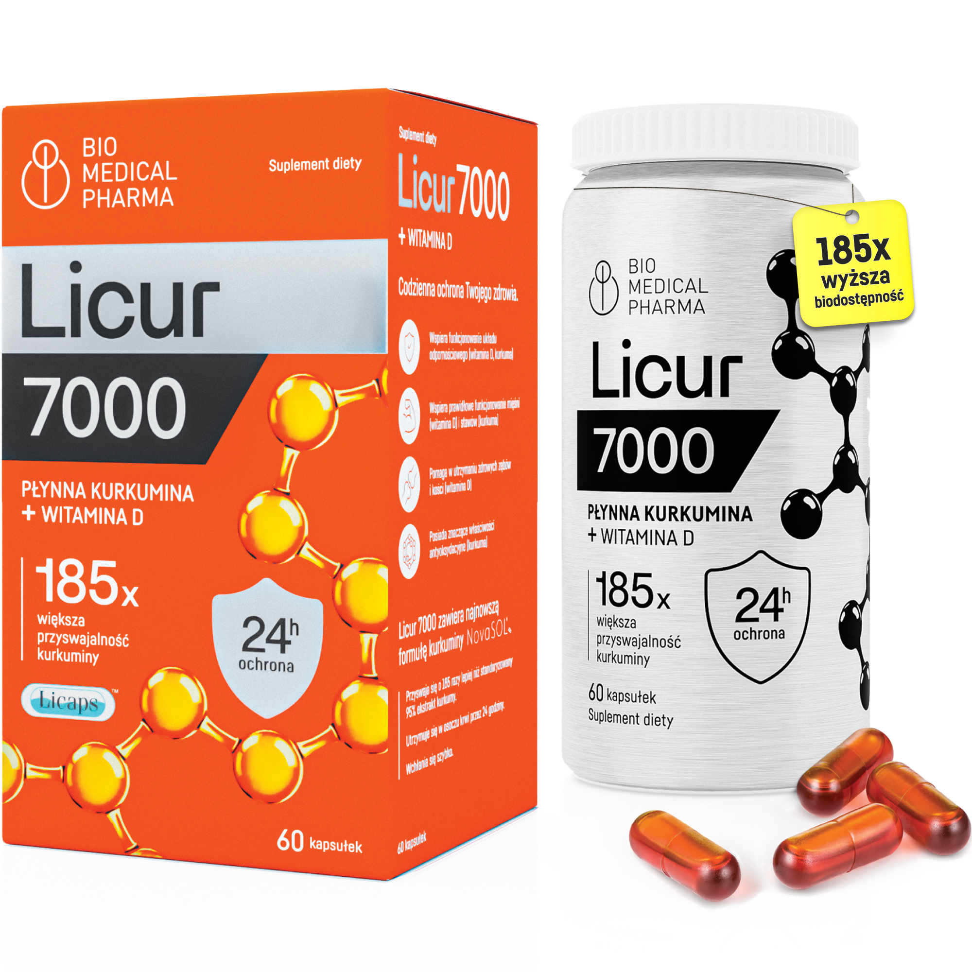 Bio Medical Pharma Curcumin Capsules with Vitamin D – Licur 7000