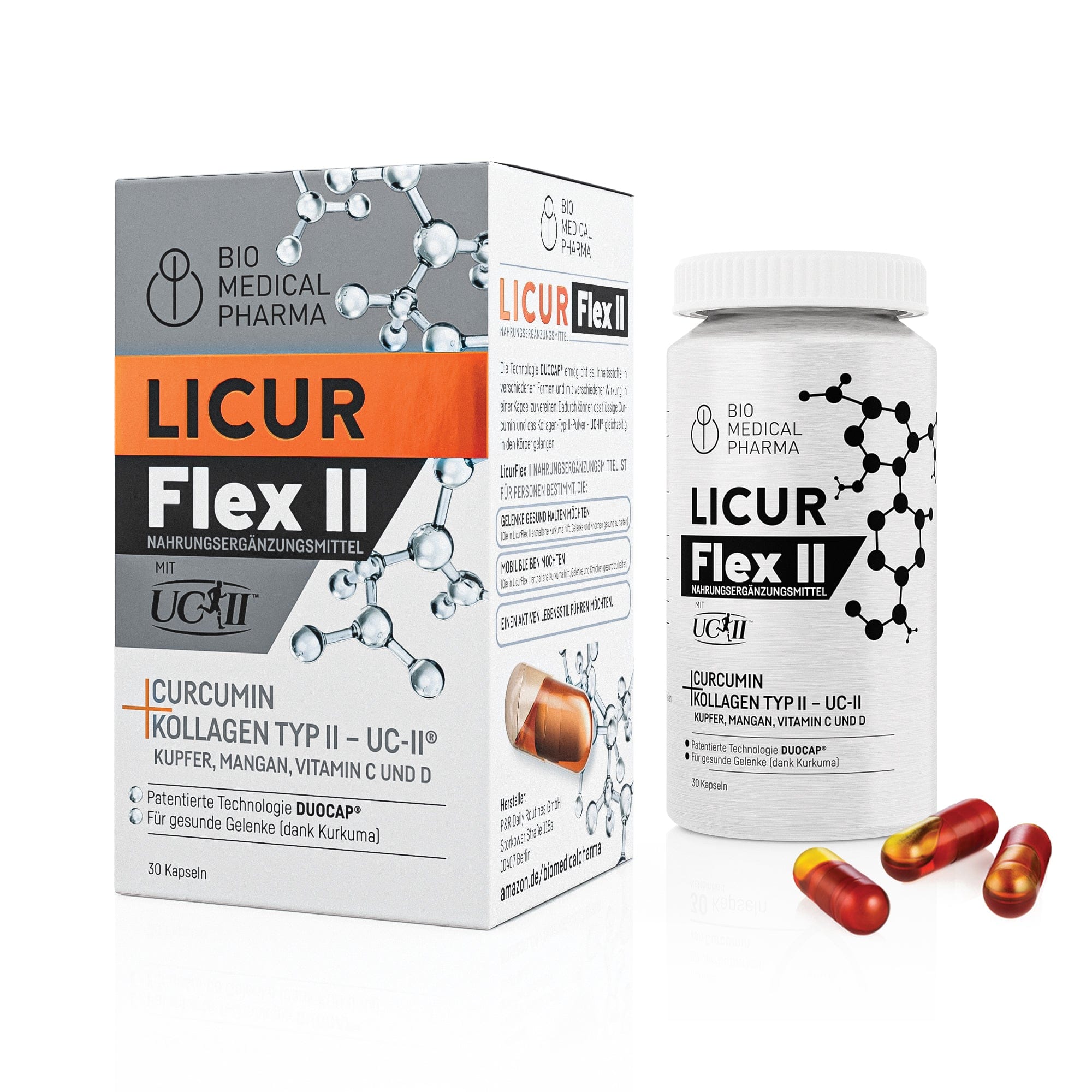 Bio Medical Pharma Liquid Curcumin & Collagen UC-II® for Joints – Licur Flex II