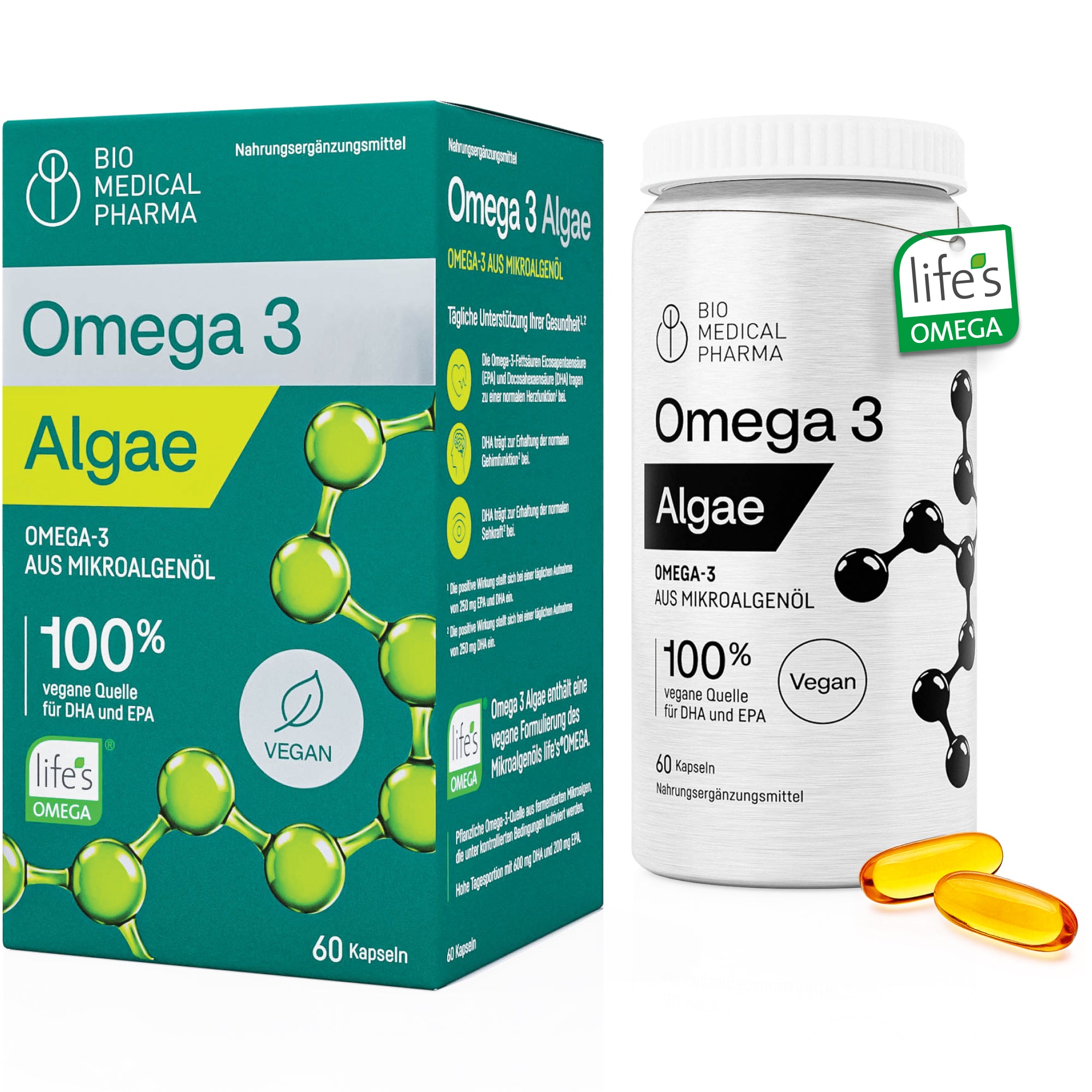 Bio Medical Pharma Omega-3 Algae Oil Capsules – life'sOMEGA