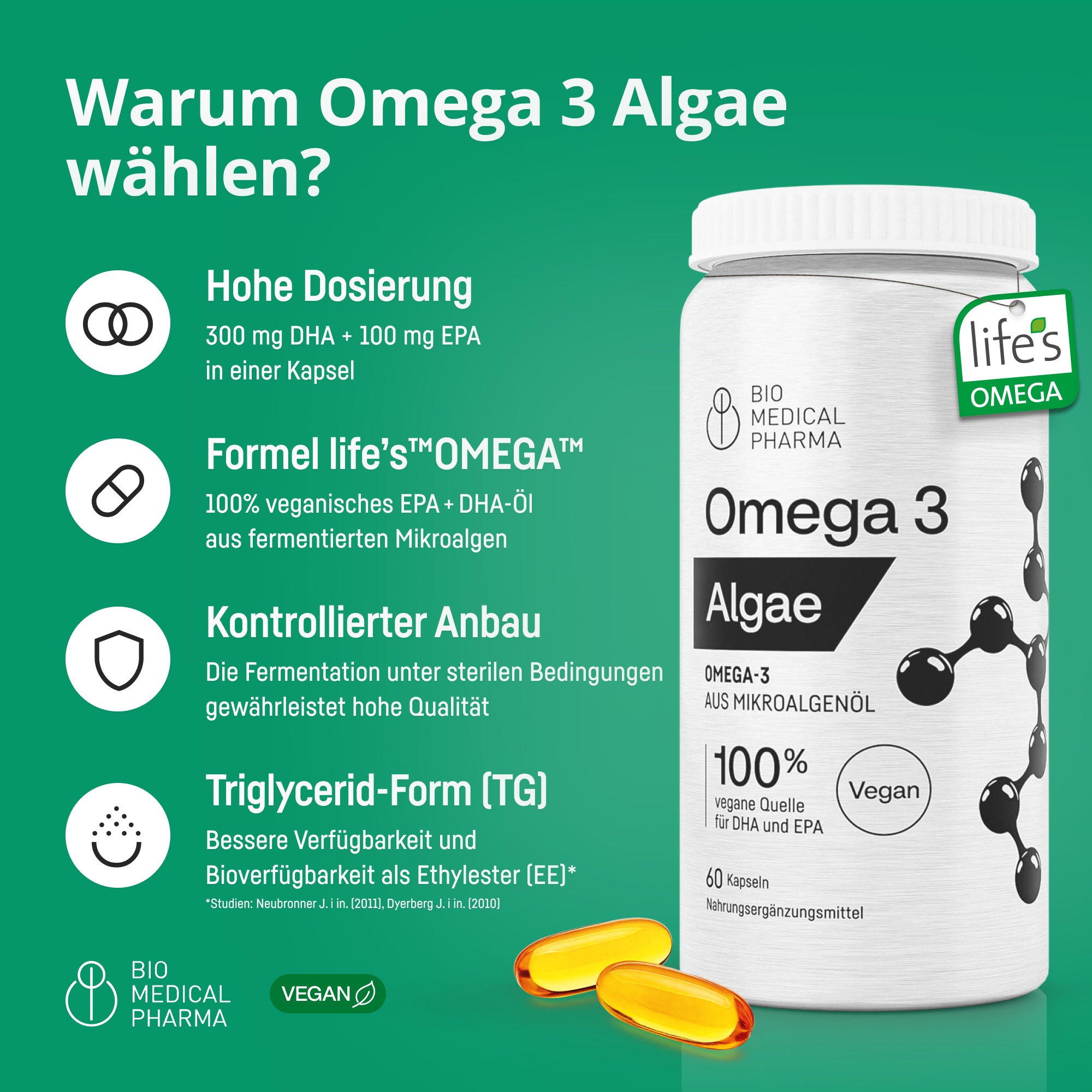 Bio Medical Pharma Omega-3 Algae Oil Capsules – life'sOMEGA
