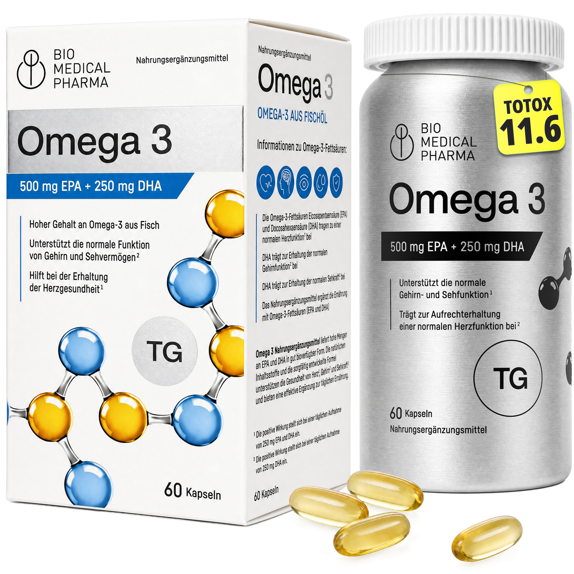 Bio Medical Pharma Omega-3 Fish Oil Capsules – High Strength EPA & DHA