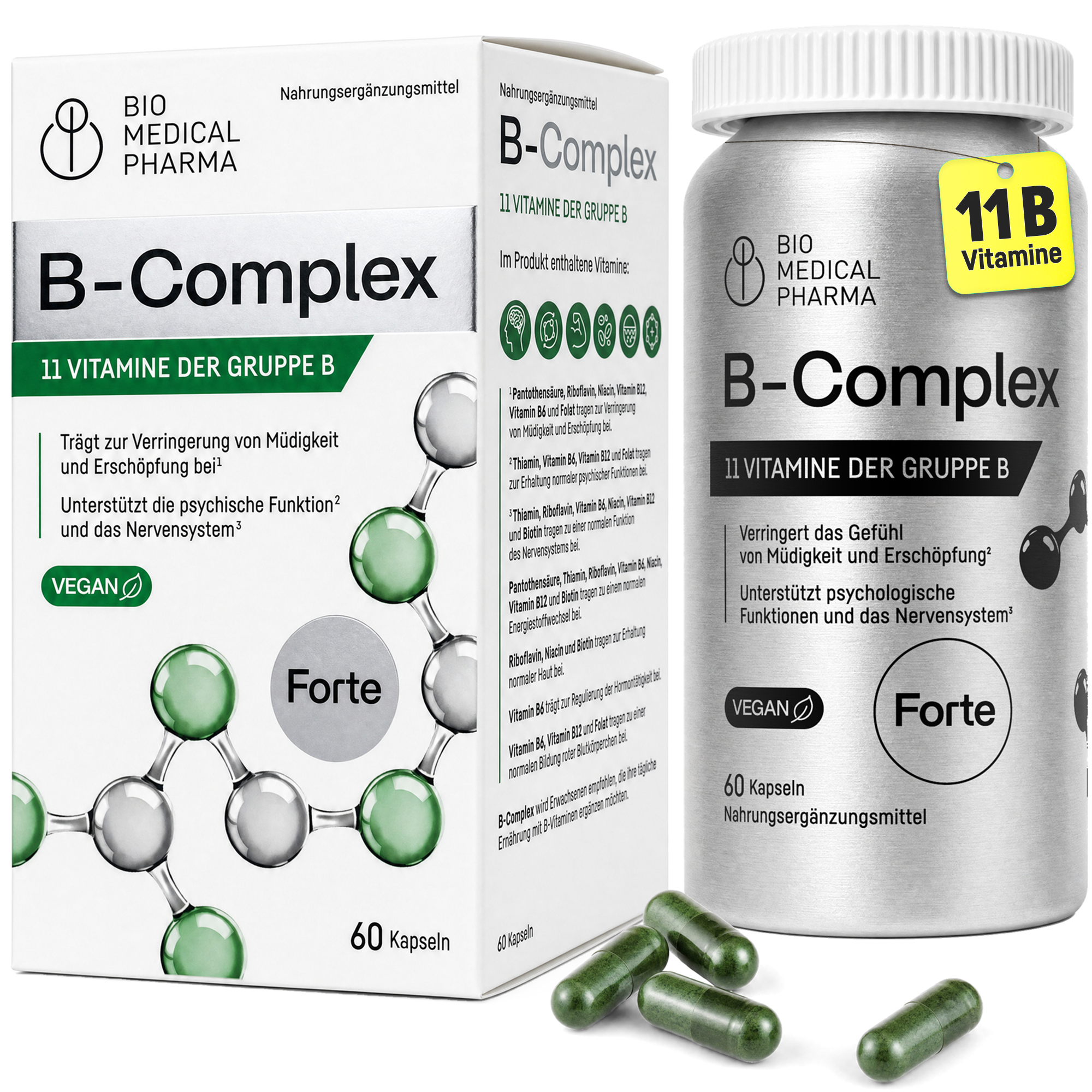 Bio Medical Pharma Vitamin B-Complex Capsules with 11 B-Vitamins